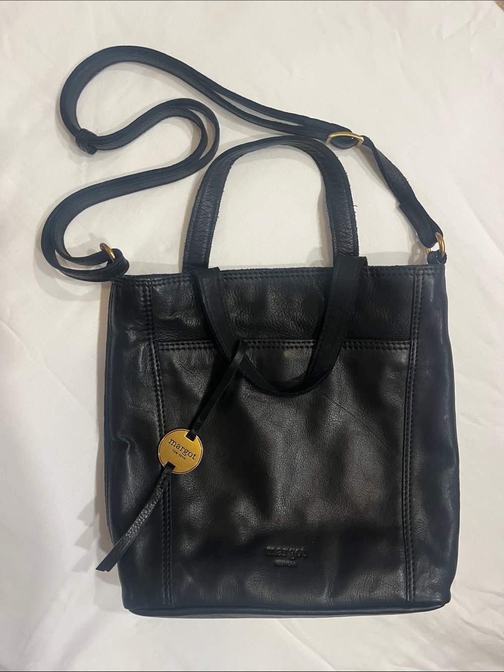 margot Black Genuine Leather Shoulder Tote